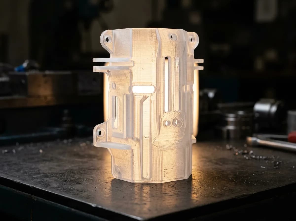 Pieza industrial impresa en 3D en Policarbonato (PC)